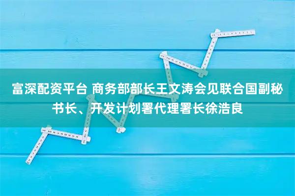 富深配资平台 商务部部长王文涛会见联合国副秘书长、开发计划署代理署长徐浩良