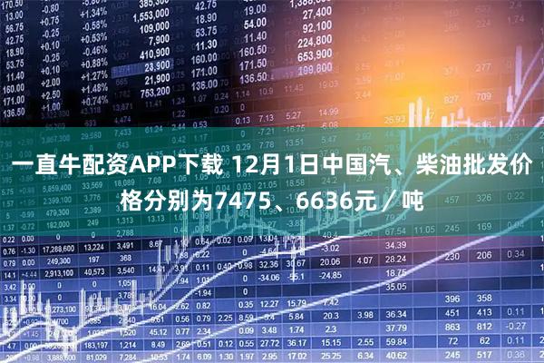 一直牛配资APP下载 12月1日中国汽、柴油批发价格分别为7475、6636元/吨