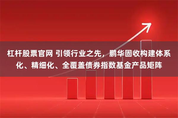 杠杆股票官网 引领行业之先，鹏华固收构建体系化、精细化、全覆盖债券指数基金产品矩阵
